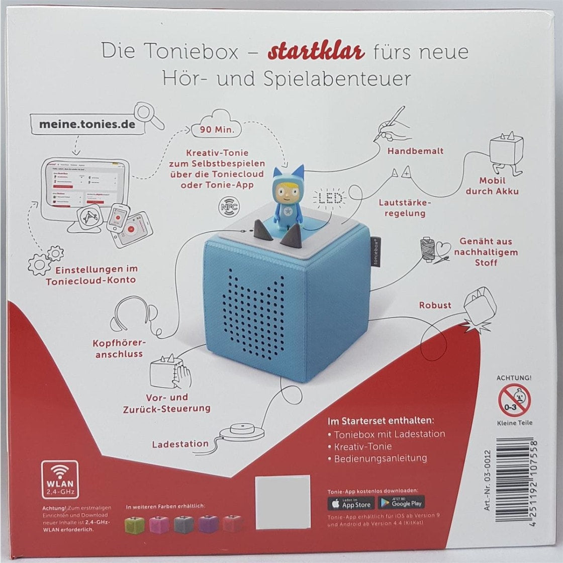 Toniebox Starterset Blau (Kreativ-Tonie)