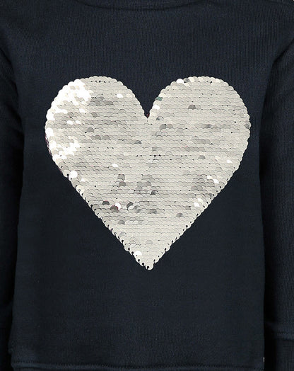 zoolaboo Sweatshirt "Herz" mit Wendepailletten, blau (Grösse: 98)
