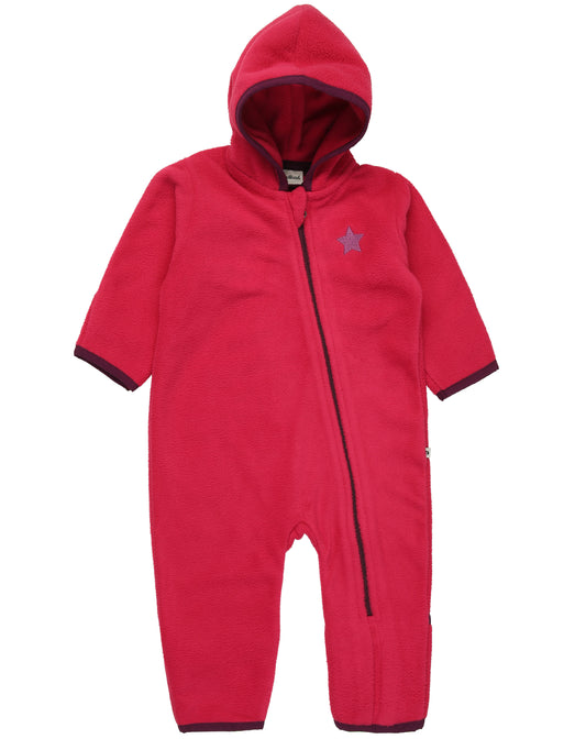 Fleece-Overall STERNCHEN mit Kapuze in pink