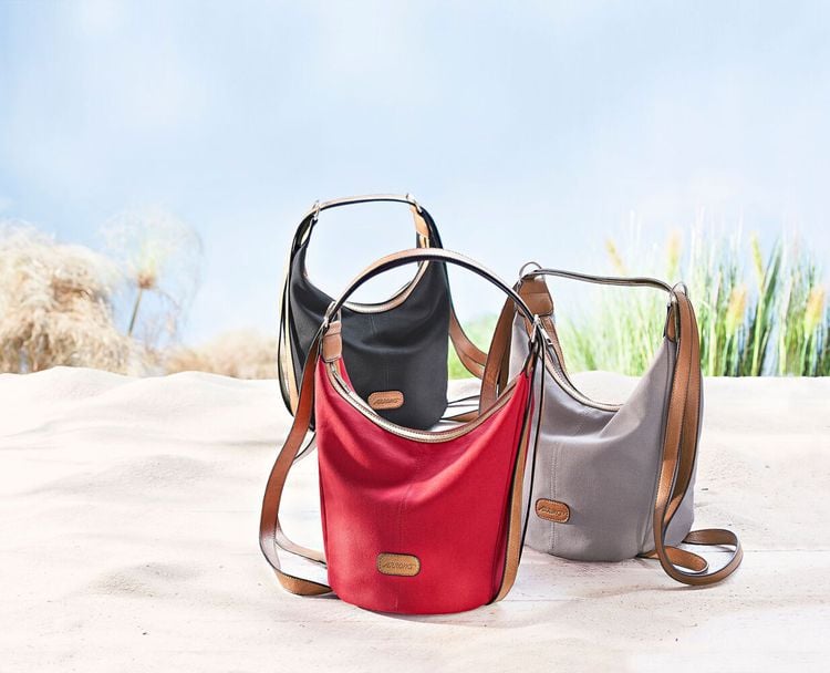 Arrows Schulter- und Rucksacktasche "Emmi", Canvas (Farbe: schwarz)