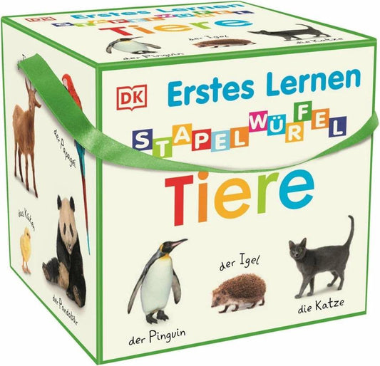 Erstes Lernen Stapelwürfel. Tiere