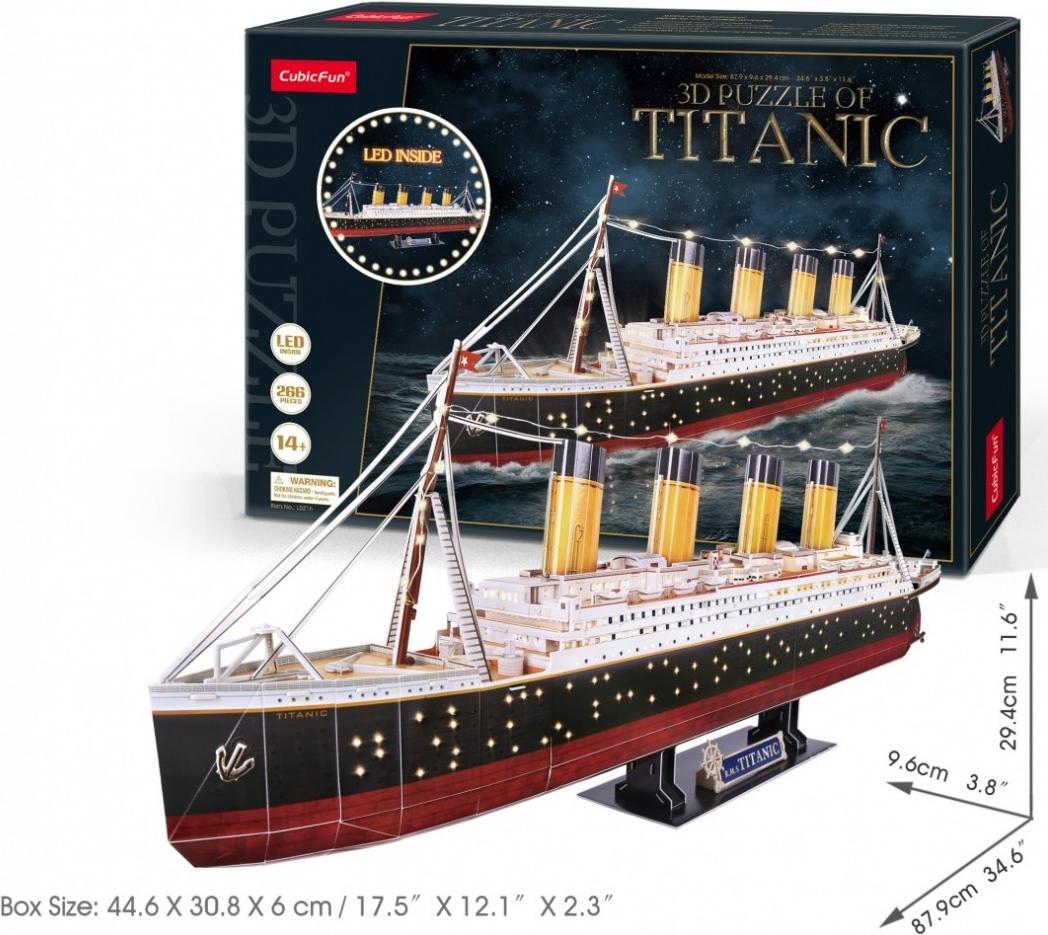 3D Puzzle Titanic mit LED Beleuchtung / 266 teilig