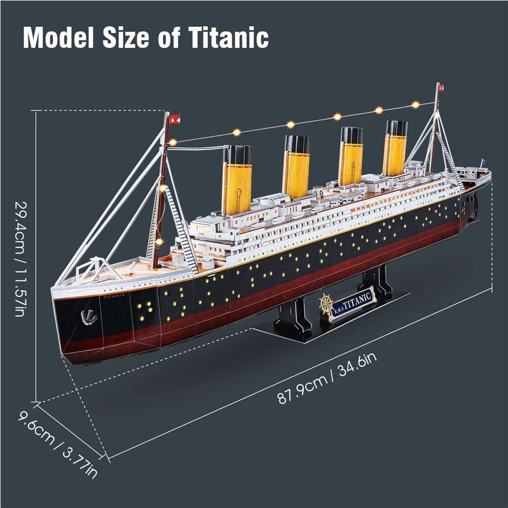 3D Puzzle Titanic mit LED Beleuchtung / 266 teilig