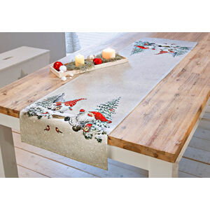 Tischläufer Weihnachtswichtel- 140 x 40cm (100% Polyester)