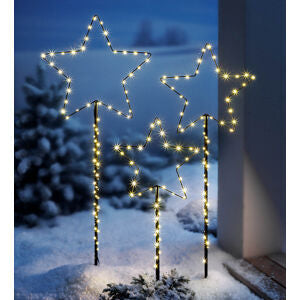 LED-Gartenstecker Sternenglanz 3er-Set