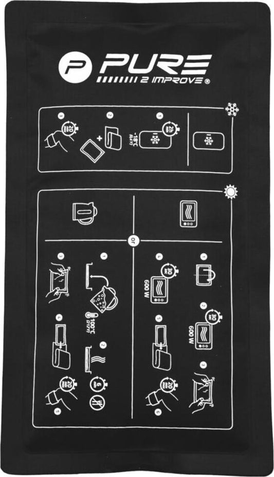 Pure2improve Heiss-Kalt-Packung (Schwarz, 23cm × 13cm)