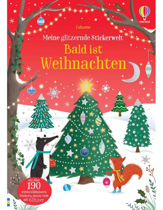 Usborne Publishing Meine glitzernde Stickerwelt: Bald ist Weihnachten
