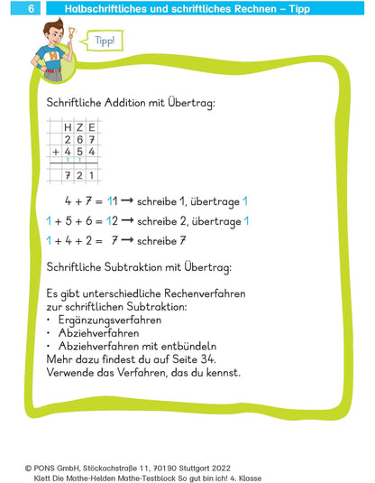 Klett Die Mathe-Helden: Mathe-Testblock