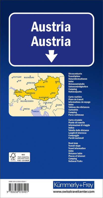 Kümmerly+Frey Strassenkarte Österreich 1:500.000