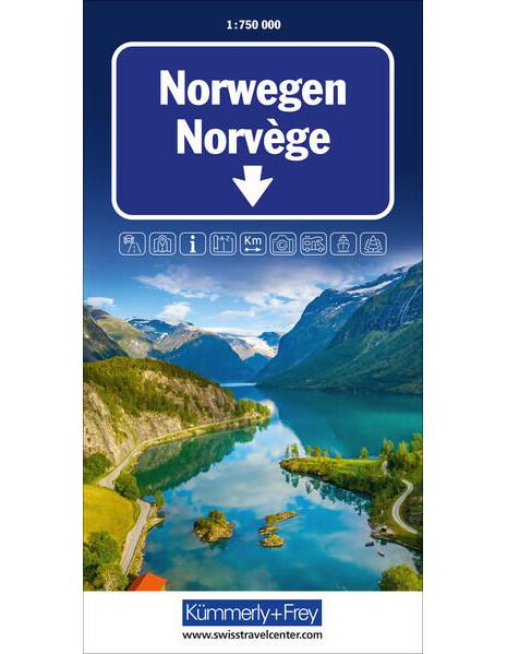 Hallwag Kümmerly+Frey Norwegen Strassenkarte 1:750 000