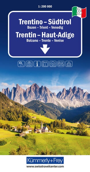 Hallwag Kümmerly+Frey Trentino - Südtirol Nr. 03 Regionalstrassenkarte 1:200 000