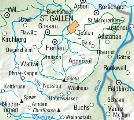 Hallwag Kümmerly+Frey St. Gallen-Appenzellerland 60000