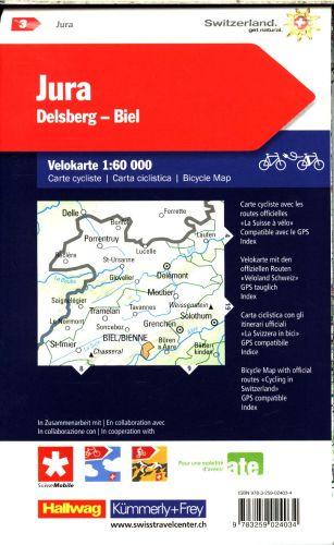 Hallwag Kümmerly+Frey Velokarte Jura-Delsberg-Biel