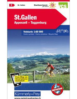 Hallwag Kümmerly+Frey Velokarte St.Gallen-Appenzell-Toggenburg