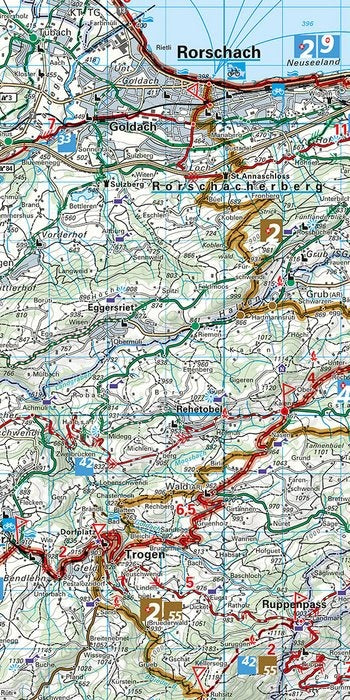 Hallwag Kümmerly+Frey Velokarte St.Gallen-Appenzell-Toggenburg