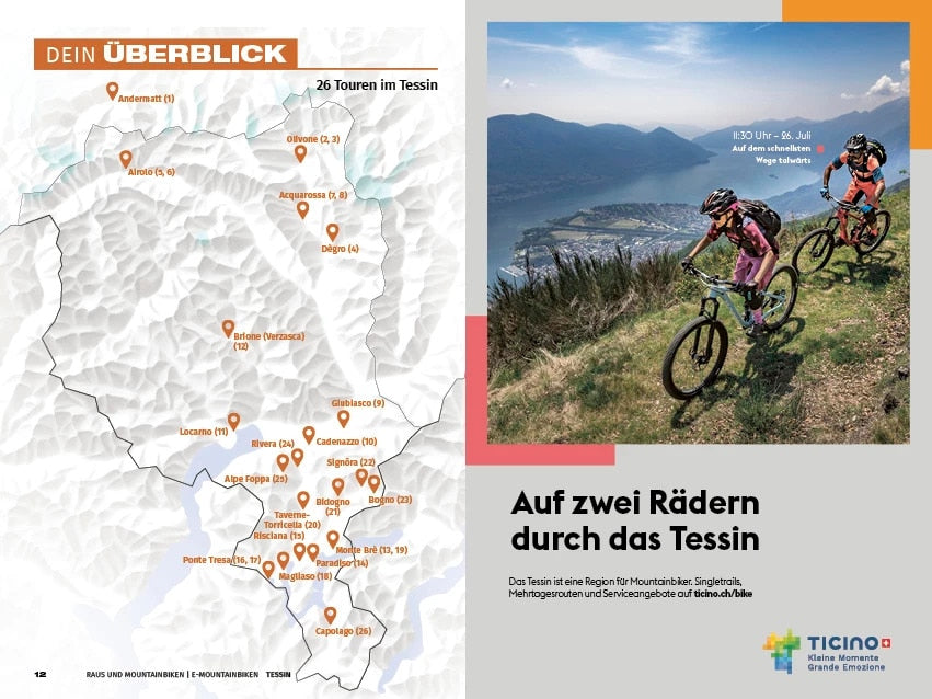 Hallwag Kümmerly+Frey Tessin Raus und Mountainbiken | E-Mountainbiken (Deutsch, 2022, Hallwag Kümmerly+Frey AG)