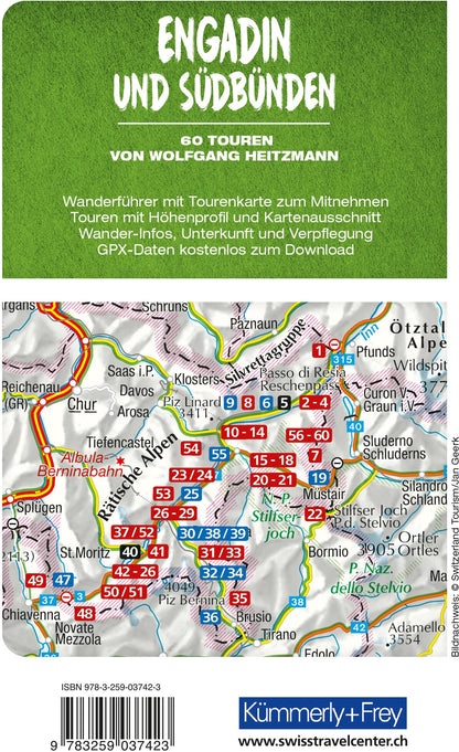 Hallwag Kümmerly+Frey Engadin und Südbünden Wanderführer (Deutsch, 2023, Wolfgang Heitzmann)