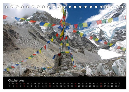 Majestätische Bergwelten - Der Everest Trek (Tischkalender 2024 DIN A5 quer), CALVENDO Monatskalender