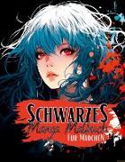 Schwarzes Manga Malbuch für Mädchen.