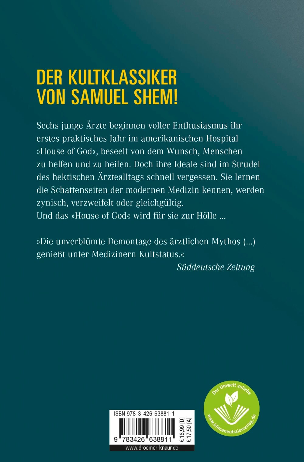 Droemer Knaur House of God (Deutsch, 2007, Samuel Shem)