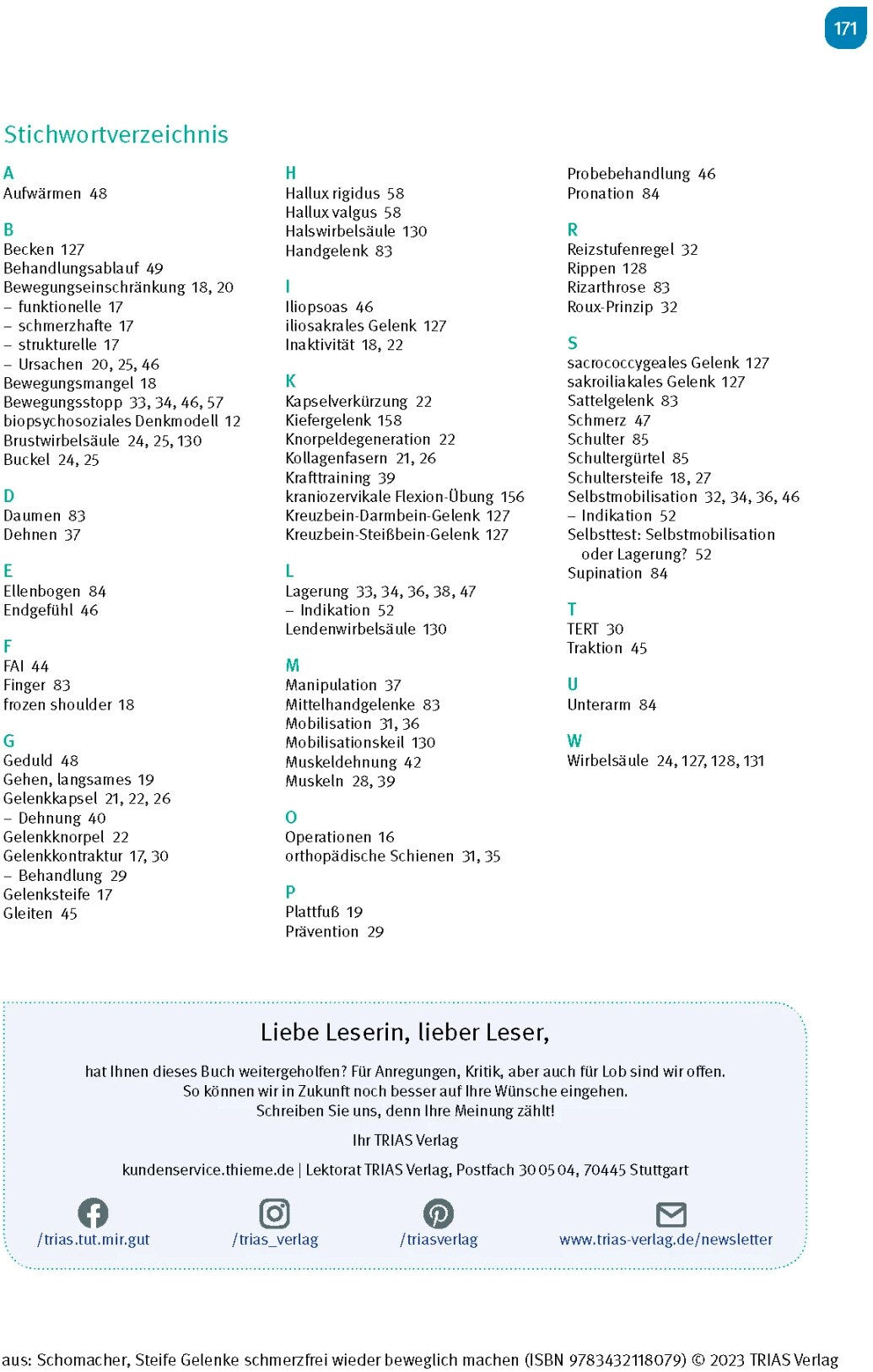 Trias Steife Gelenke schmerzfrei wieder beweglich machen (Deutsch, 2023, Jochen Schomacher)