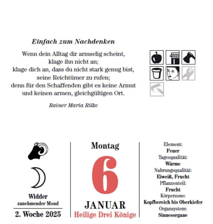 Das Mondjahr 2024 - Abreisskalender