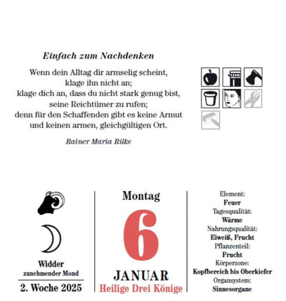 Das Mondjahr 2024 - Abreisskalender