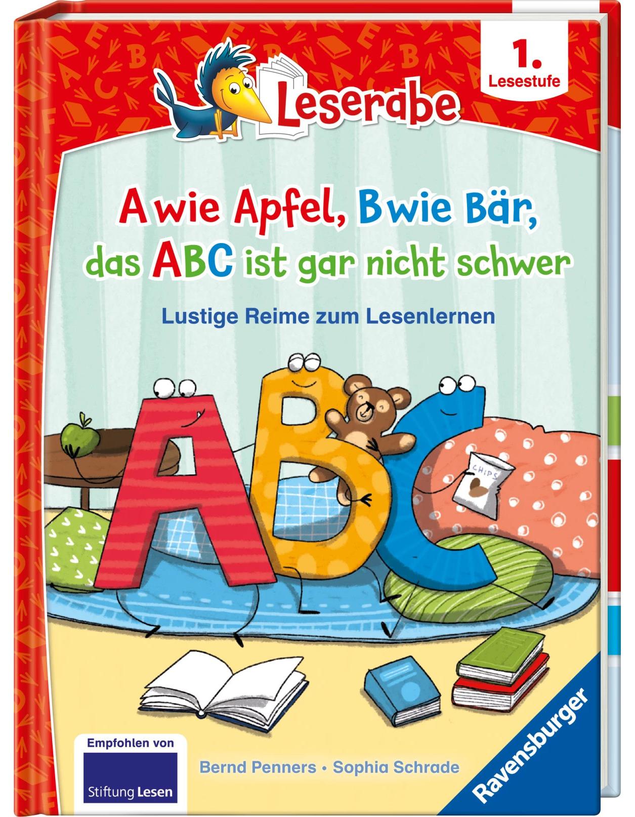 Ravensburger A wie Apfel, B wie Bär, das ABC ist gar nicht schwer - Lustige Reime zum Lesenlernen - Erstlesebuch (Deutsch, 2024, Bernd Penners, Sophia Schrade)