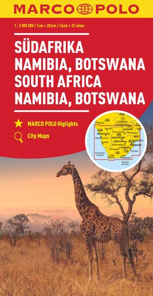 Marco Polo Kontinentalkarte Südafrika, Namibia, Botswana 1:2 Mio