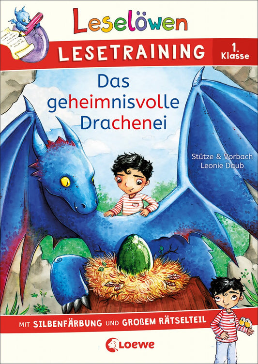 Loewe Verlag Leselöwen Lesetraining 1. Klasse - Das geheimnisvolle Drachenei (Deutsch, 2022, Stütze & Vorbach, Leonie Daub, Loewe Erstlesebücher, Stefan Lohr, Kristin Labuch)