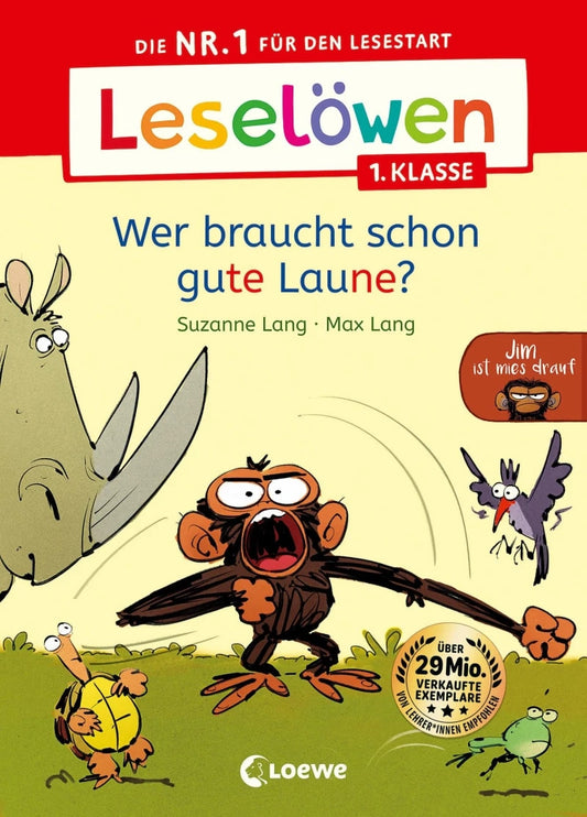Loewe Leselöwen 1. Klasse - Jim ist mies drauf - Wer braucht schon gute Laune? (Deutsch, 2023, Suzanne Lang, Max Lang, Pia Jüngert, Loewe Erstlesebücher)