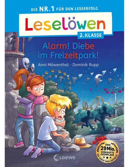 Loewe Leselöwen 2. Klasse - Alarm! Diebe im Freizeitpark! (Deutsch, 2024, Anni Möwenthal, Loewe Erstlesebücher, Dominik Rupp)