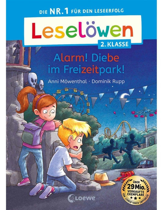 Loewe Leselöwen 2. Klasse - Alarm! Diebe im Freizeitpark! (Deutsch, 2024, Anni Möwenthal, Loewe Erstlesebücher, Dominik Rupp)