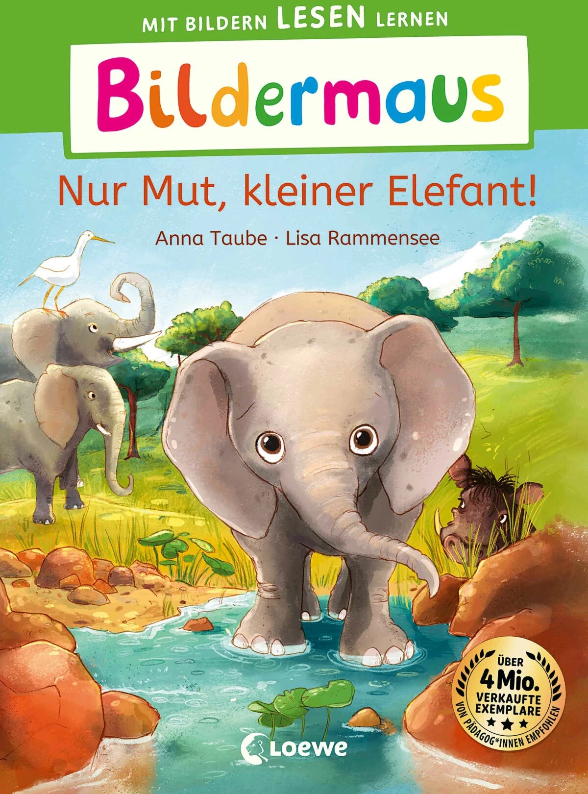 Loewe Bildermaus - Nur Mut, kleiner Elefant! (Deutsch, 2024, Anna Taube, Loewe Erstlesebücher, Lisa Rammensee)