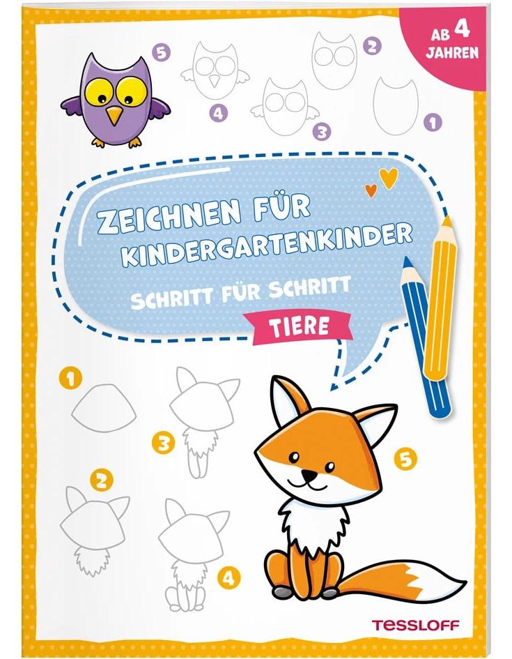 Tessloff Zeichnen für Kindergartenkinder. Schritt für Schritt. Tiere (Deutsch, 2022, Nadja Schwendemann)