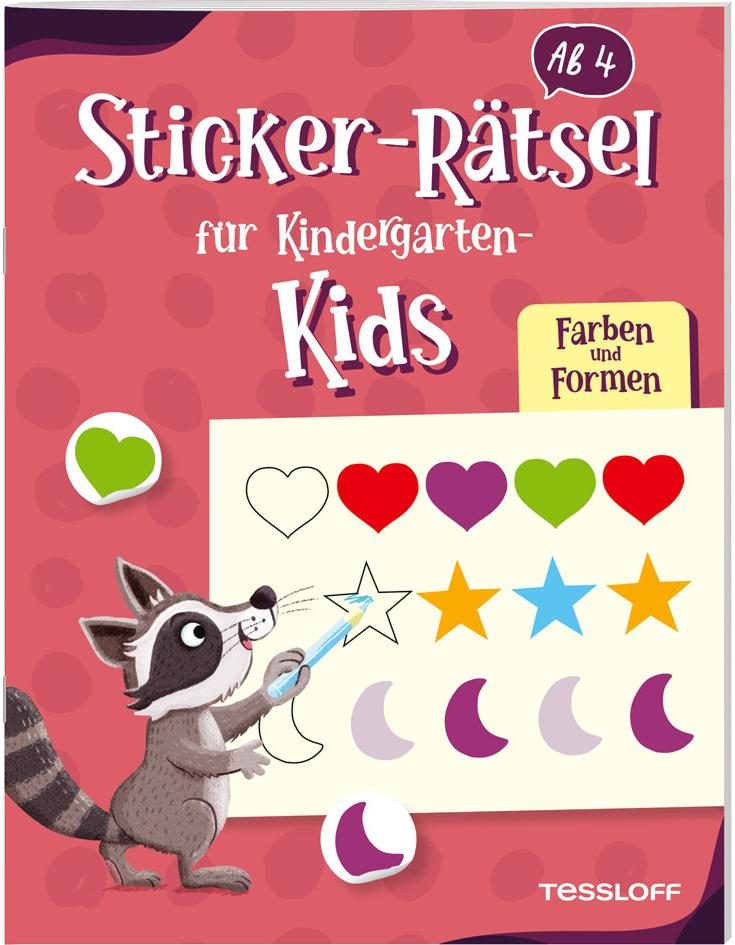 Tessloff Sticker-Rätsel für Kindergarten-Kids. Farben und Formen (Deutsch, 2022, Christine Thau)