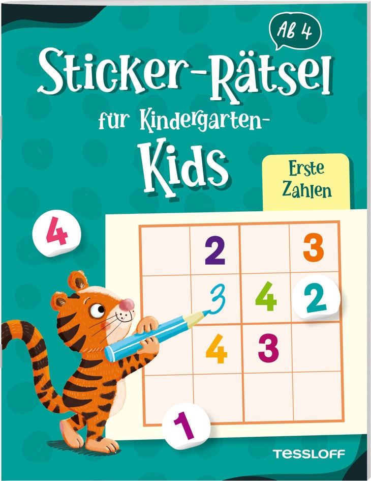 Tessloff Sticker-Rätsel für Kindergarten-Kids. Erste Zahlen (Deutsch, 2022, Christine Thau)