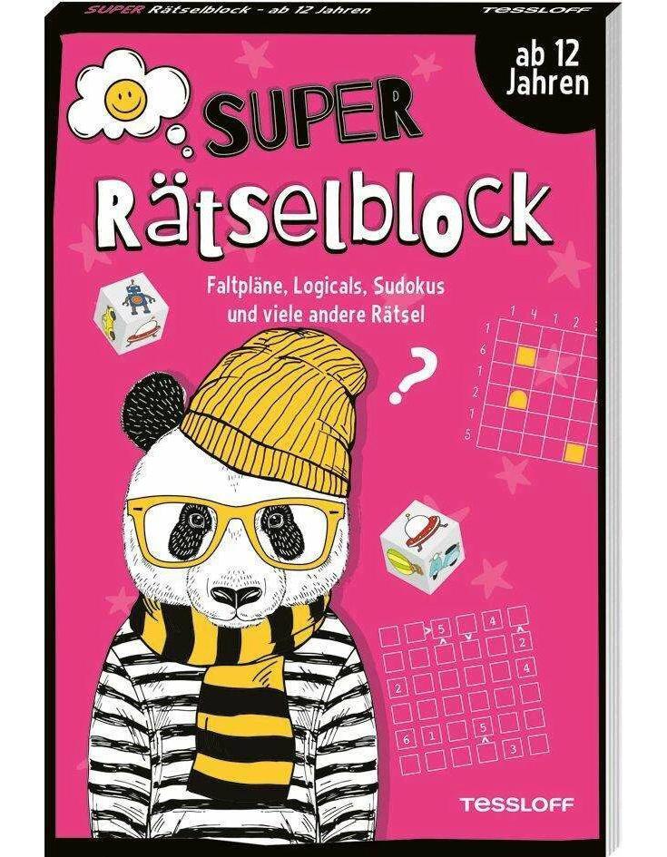 Tessloff Super Rätselblock ab 12 Jahren. Faltpläne, Logicals, Sudokus und viele andere Rätsel (Deutsch, 2023, Presse Service Stefan Heine)
