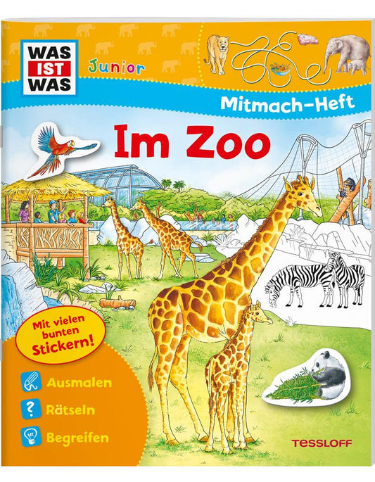 Tessloff WAS IST WAS Junior Mitmach-Heft Zoo (Deutsch, 2019, Tatjana Marti, Katharina Reichert-Scarborough, Stefan Lohr, Martha-Luise Gubig, Tessloff Verlag Ragnar Tessloff GmbH & Co.KG, Ragnar Tessloff GmbH & Co.KG)