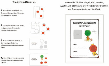 Schüttel den Apfelbaum - Das Ausschneidebuch. Schneiden, kleben, malen für Kinder ab 3 Jahren