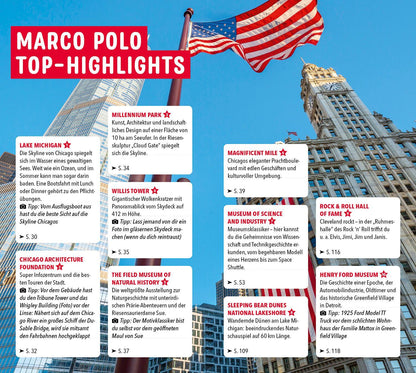 Marco Polo Reiseführer Chicago und die großen Seen (Deutsch, 2022, Karl Teuschl, Thomas Jeier, Axel Pinck)