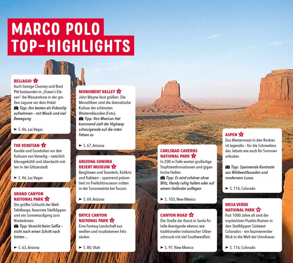 Marco Polo Reiseführer USA Südwest, Las Vegas, Colorado, New Mexico, Arizona, Utah (Deutsch, 2022, Karl Teuschl)