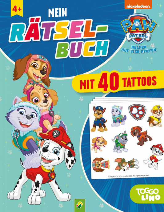 Schwager & Steinlein PAW Patrol Rätselbuch mit 40 Tattoos (Deutsch, 2024, Schwager & Steinlein Verlag)