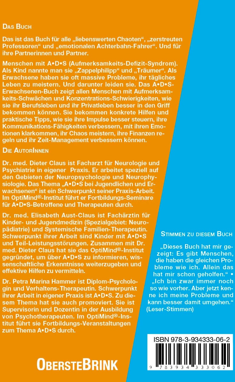 Dressler Cecilie A·D·S das Erwachsenen-Buch (Deutsch, 2005, Petra-Marina Hammer, Dieter Claus, Elisabeth Aust-Claus)