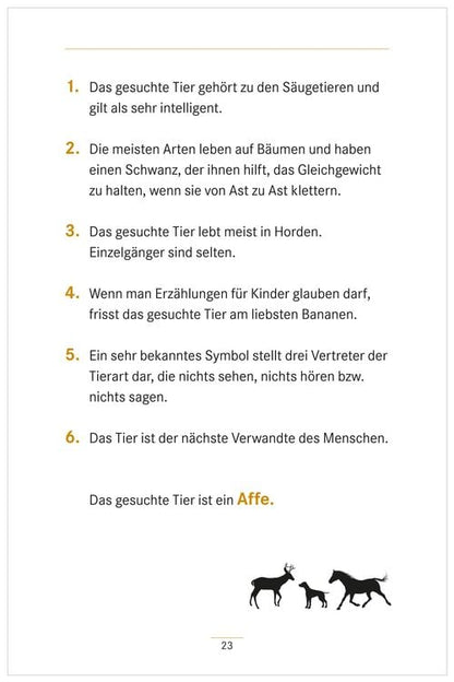 Umschreibungen Tiere. Gedächtnistraining