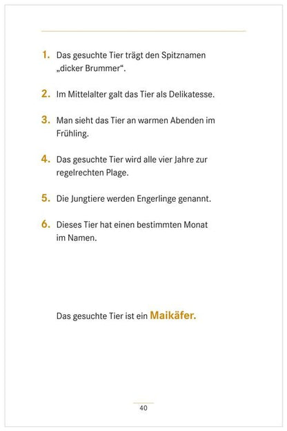Umschreibungen Tiere. Gedächtnistraining