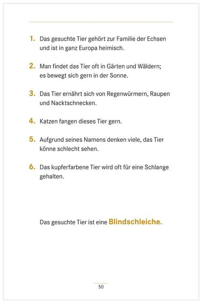 Umschreibungen Tiere. Gedächtnistraining