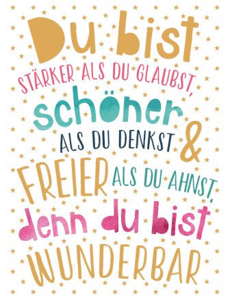Postkarte Goldrichtig hoch