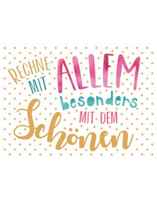 Postkarte Goldrichtig quer