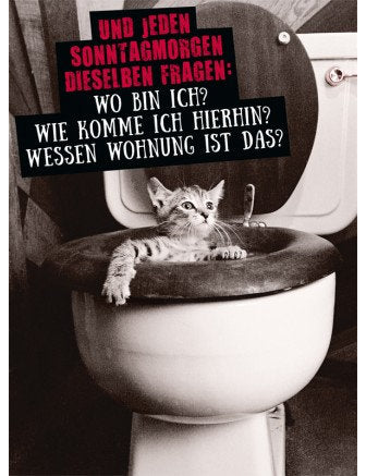 Postkarte Hangover hoch